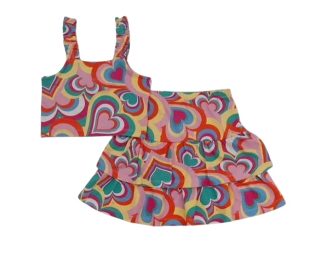 Conjunto Rose Infantil  Regata Viscolycra Cropped Saia