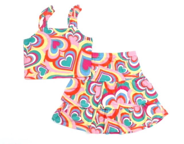 Conjunto Rose Juvenil  Regata Viscolycra Cropped Saia