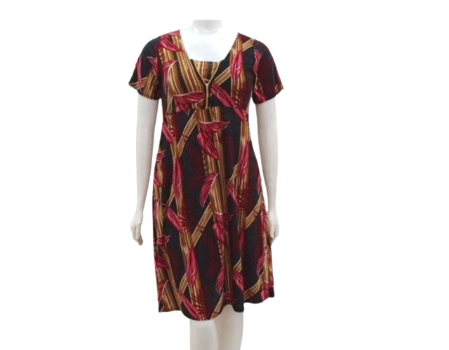 Vestido 7linhas Adulto Extra Grande Manga Curta Liganete Estampado