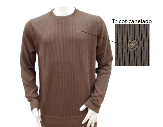 Blusa Openshock Adulto Masculina Lã/Acrílico Canelada