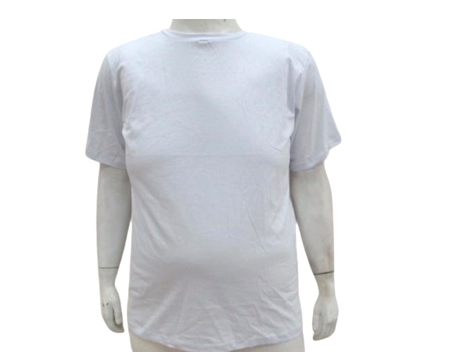 Camiseta Alfadez Adulto Extra Grande Masculino Manga Curta Malha Branca