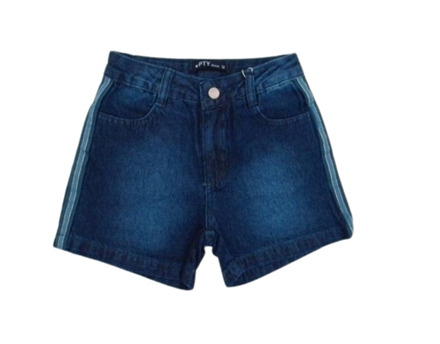 Short Pty Juvenil  Jeans Faixa Lateral