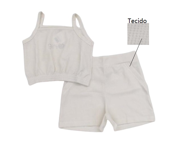 Conjunto Jaki Juvenil  Alça Malha Trabalhada Short