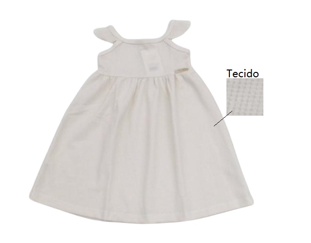 Vestido Jaki Primeiros Passos Regata Malha Trabalhada