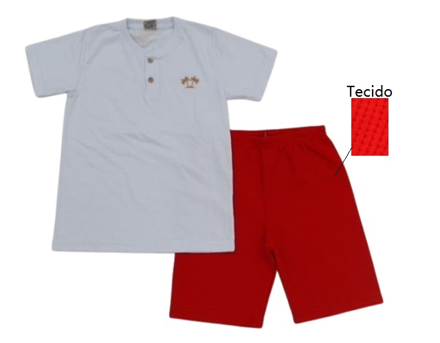 Conjunto Jaki Infantil Masculino Manga Curta Malha Botões