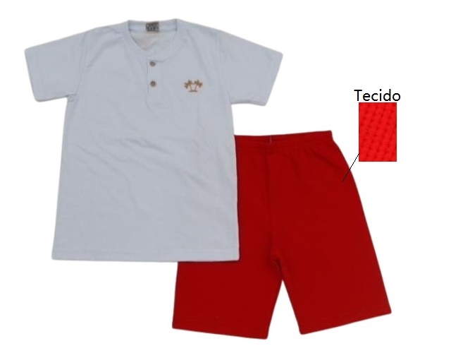 Conjunto Jaki Juvenil Masculino Manga Curta Malha Botões