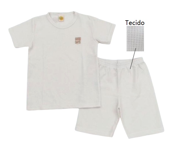 Conjunto Jaki Infantil Masculino Manga Curta Malha Trabalhada