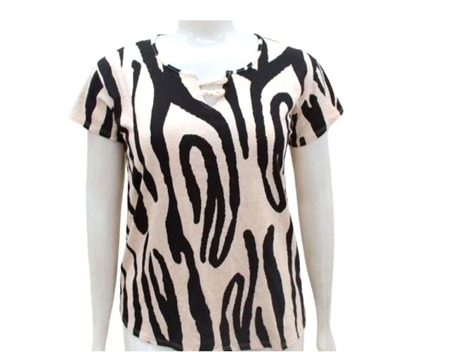 Blusa 7linhas Adulto Extra Grande Feminina Manga Curta Viscolycra Estampado