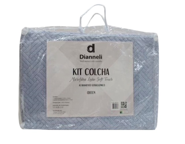Kit-colcha Dianneli Microfibra Queen 3pçs