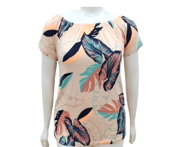 Blusa Ita Adulto Extra Grande Feminina Manga Curta Viscolycra Estampado Ciganinha