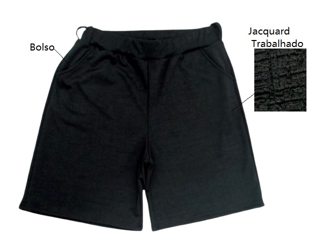 Bermuda Exportline Adulto Extra Grande Feminina Jacquard 2bolsos