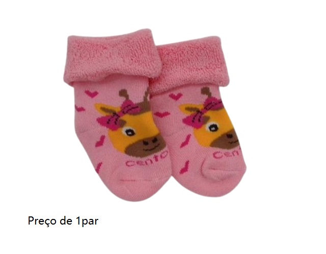 Meia Centopé Rn Algodão Atoalhada Punho Virado