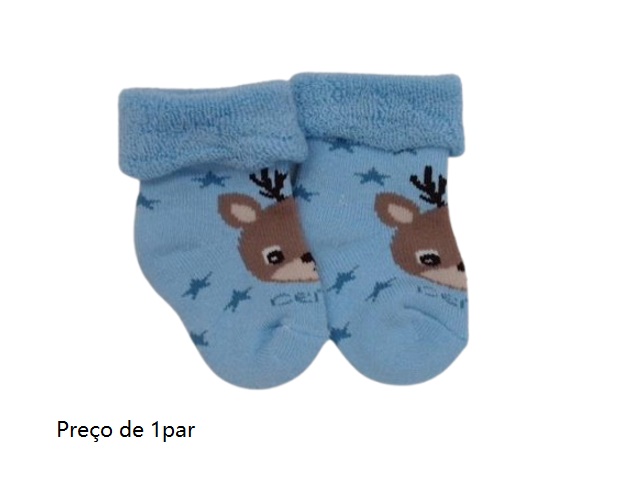 Meia Centopé Rn Algodão Atoalhada Punho Virado