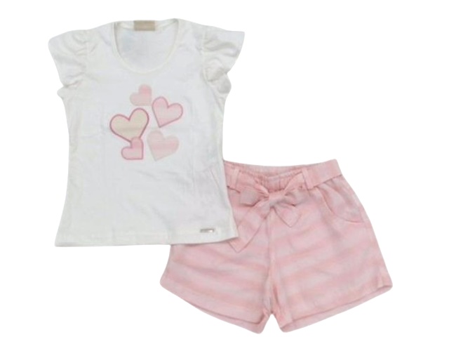 Conjunto Vrasalon Infantil Feminina Manga japonesa Malha Short