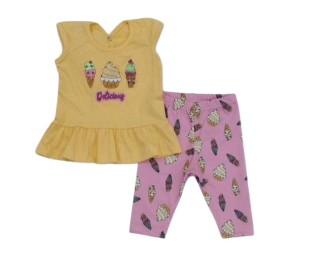Conjunto Wilbertex Bebe  Manga japonesa Malha Bermuda