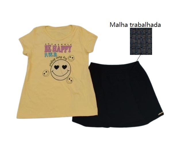 Conjunto Wilbertex Juvenil  Manga Curta Malha Short-saia