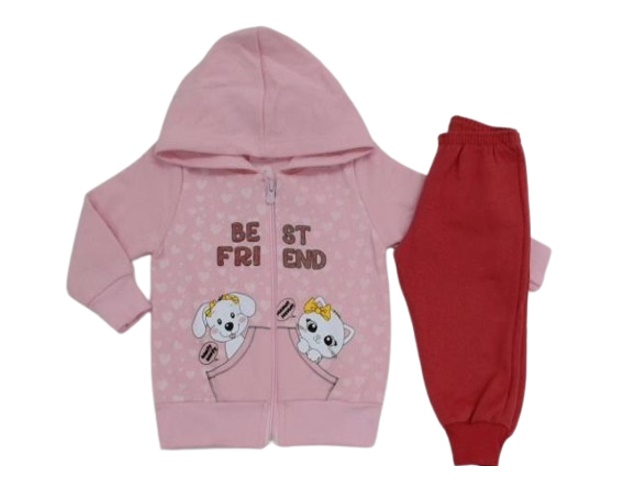 Conjunto Wilbertex Bebe Feminina Moletom Capuz Calça