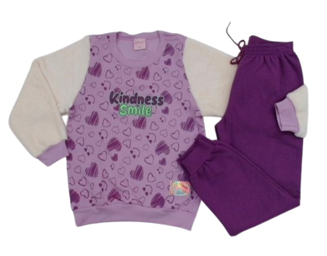 Conjunto Wilbertex Infantil Feminina Moletom Calça