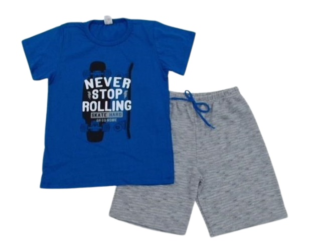 Conjunto Pho Juvenil Masculino Manga Curta Malha