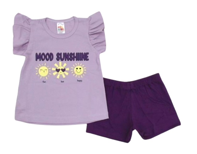 Conjunto Pho Primeiros Passos Feminina Manga japonesa Cotton Short