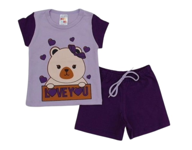 Conjunto Pho Bebe Feminina Manga japonesa Cotton Short