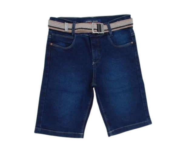 Bermuda Perbol Infantil Masculino Jeans Lycra Cinto