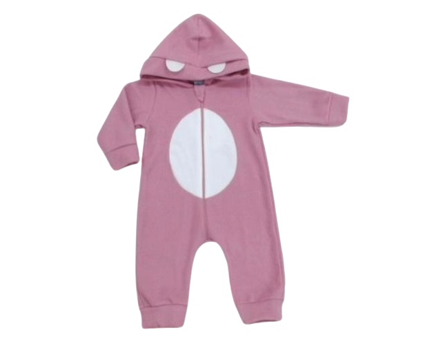 Macacão Fantoni Bebe Feminina Soft Zíper Capuz S/pé