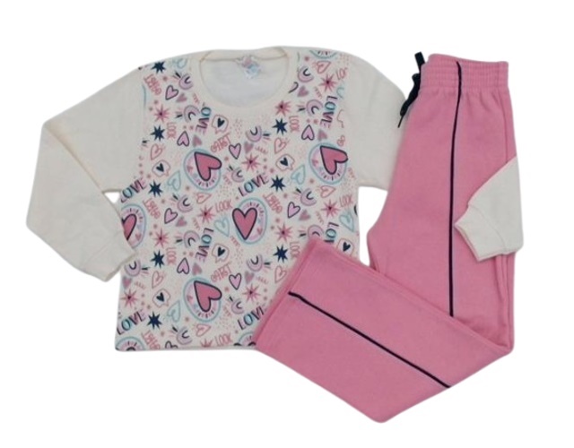 Conjunto Indiababy Infantil Feminina Moletom Cropped Wide Leg