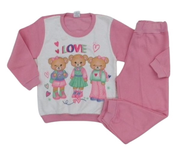 Conjunto Indiababy Infantil Feminina Moletom Peluciado Calça