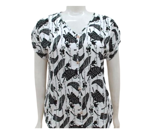 Blusa 7linhas Adulto Extra Grande Feminina Manga japonesa Viscose Estampado