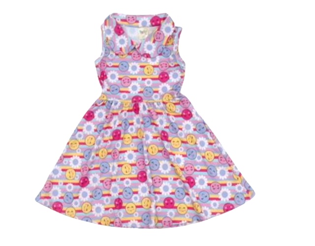 Vestido Trin Infantil Regata Poliéster Sublimado Gola Polo