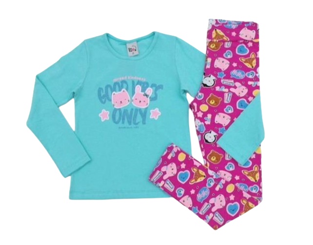 Conjunto Gatutty Infantil Feminina Manga Longa Cotton Legging