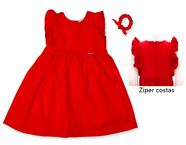 Vestido Vrasalon Infantil Manga japonesa Tricoline