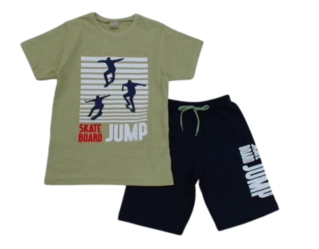 Conjunto Popin Infantil Masculino Manga Curta Malha