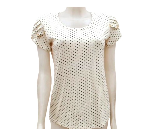 Blusa Sobmedida Adulto Feminina Manga Curta Viscolycra Poá