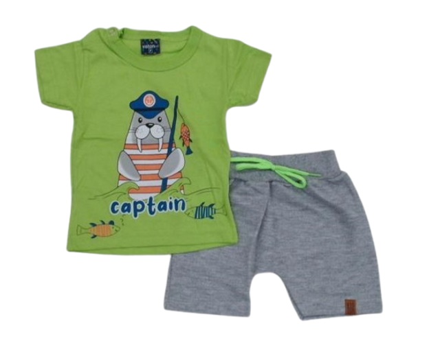 Conjunto Viston Bebe Masculino Manga Curta Malha