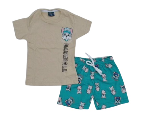 Conjunto Viston Bebe Masculino Manga Curta Malha
