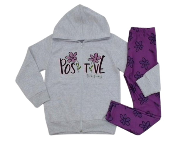 Conjunto Jidi Infantil Feminino Moletom Capuz Legging