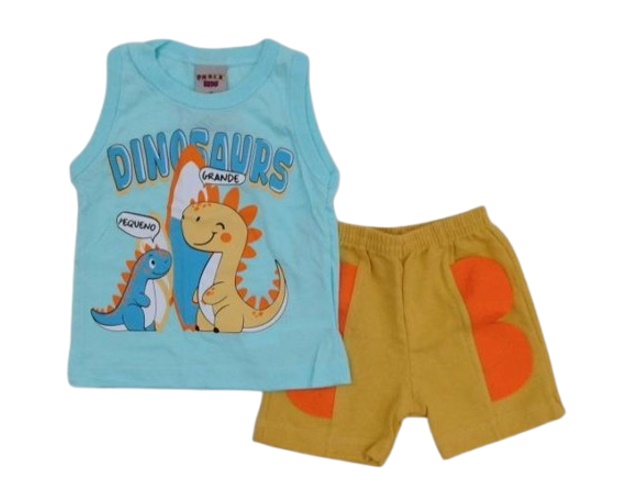 Conjunto Pimentinha Bebe Masculino Regata Machão Malha