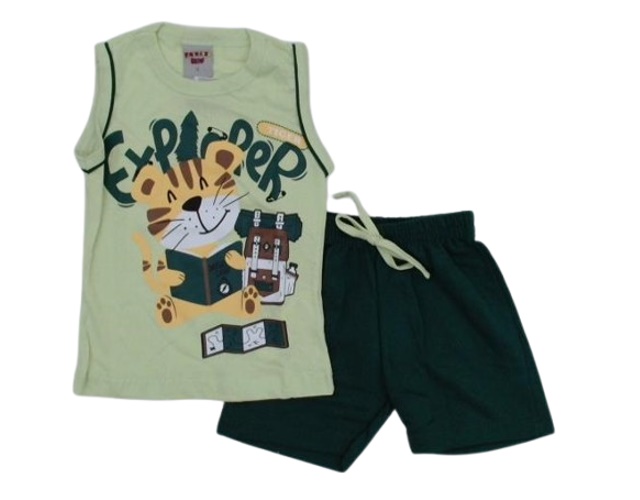 Conjunto Pimentinha Primeiros Passos Masculino Regata Machão Malha