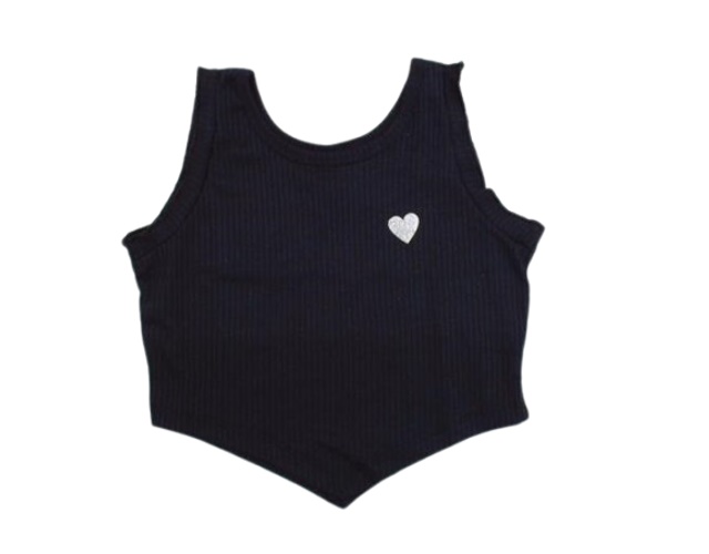 Blusa Pimentinha Juvenil Feminina Regata Malha Canelada Cropped