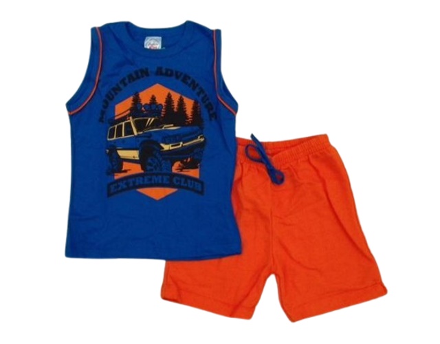 Conjunto Fashionk Primeiros Passos Masculino Regata Machão Malha