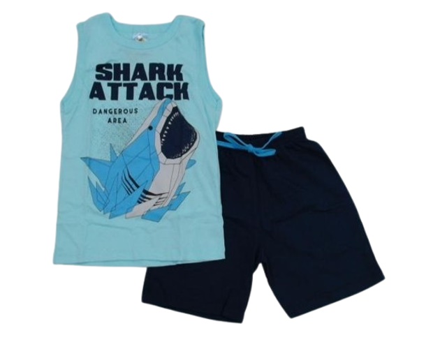 Conjunto Fashionk Infantil Masculino Regata Machão Malha