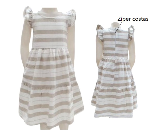 Vestido Vrasalon Juvenil Manga japonesa Tecido Plano Listrada