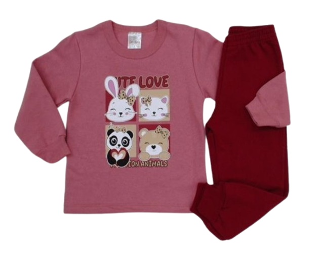 Conjunto Catolele Primeiros Passos Feminina Moletom Calça