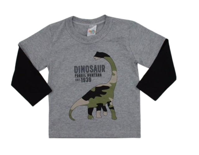 Camiseta Shumakids Primeiros Passos Masculino Manga Longa Malha