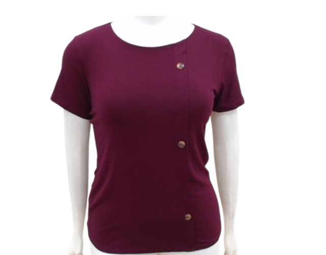 Blusa 7linhas Adulto Extra Grande Feminina Manga Curta Viscolycra Botões