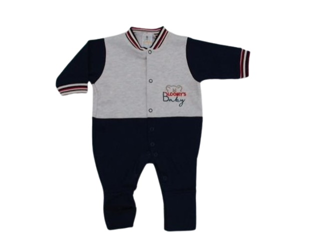 Macacão Bloomys Bebe Masculino Longo Suedine Pé Reversíve