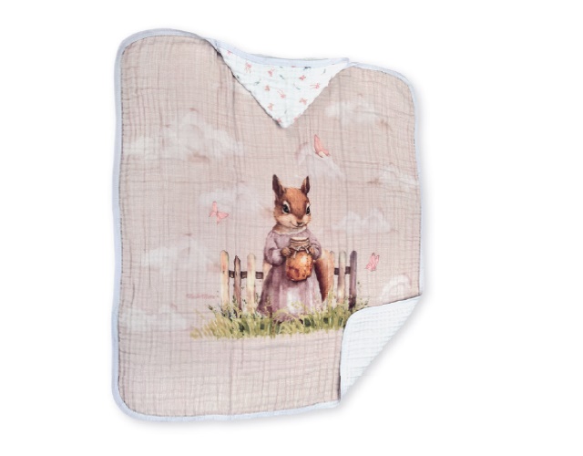 Toalha-fralda Minasrey Bebe Feminina Algodão 3camadas Capuz