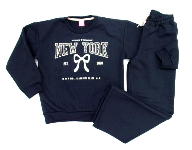 Conjunto Babyvest Infantil Feminino Moletom Wide Leg